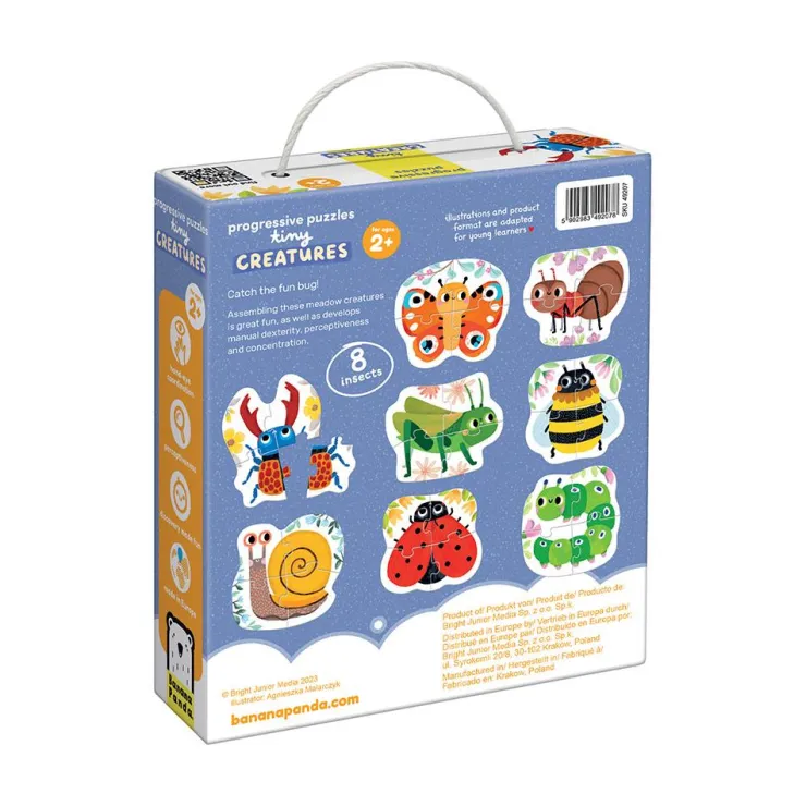 8 puzzles de insectos de 4 piezas<Banana Panda