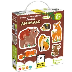 9 puzzles progresivos animales del bosque 33 piezas<Banana Panda Outlet