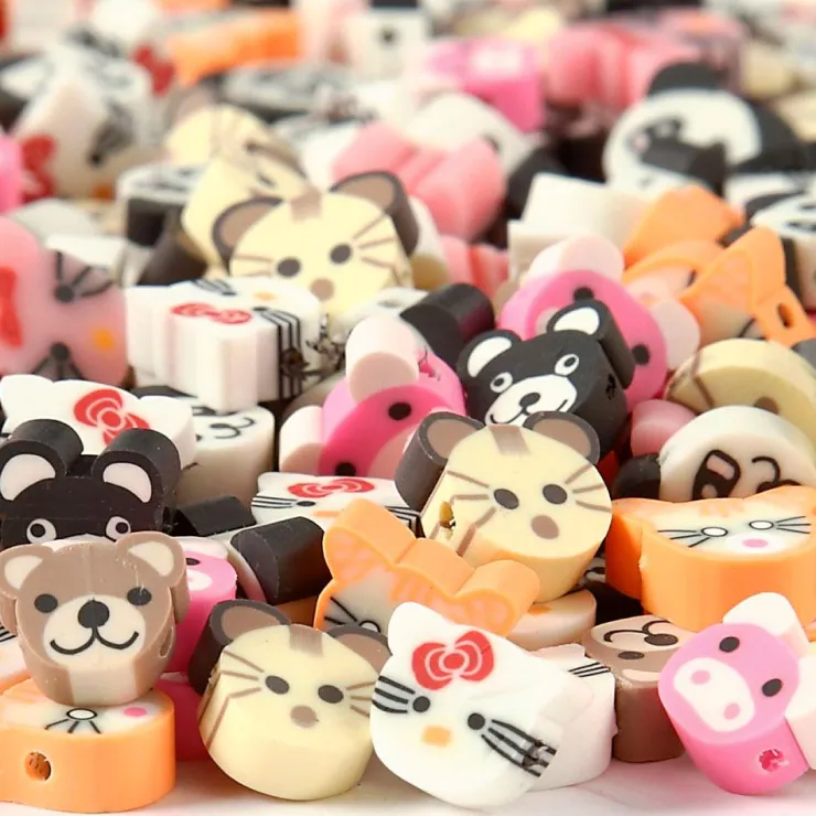 Abalorios caritas de animales 10mm. 200 unidades<Creativ Company Clearance