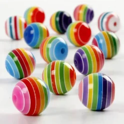 Abalorios de rayas multicolor 12mm. 50gr.<Creativ Company Discount