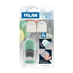 Afilalápiz con depósito y goma de borrar Capsule Silver<Milan Best