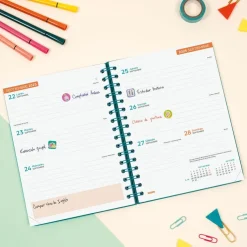 Agenda espiral cuarto Cosmo Iris 2025-2026 semana vista horizontal<Finocam Clearance