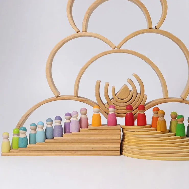 Arco iris madera apilable color natural 12 piezas<Grimm´s Hot