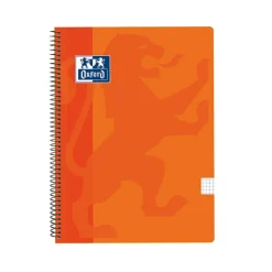 Bloc A4 naranja cuadro 4mm. tapa plástico 80 hojas<Oxford Best