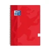 Bloc A4 rojo cuadro 4mm. tapa plástico 80 hojas<Oxford