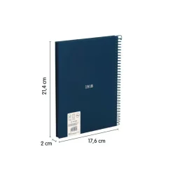 Bloc A5 tapa dura cuadro 5x5mm 80 hojas azul serie 1918<Milan Outlet