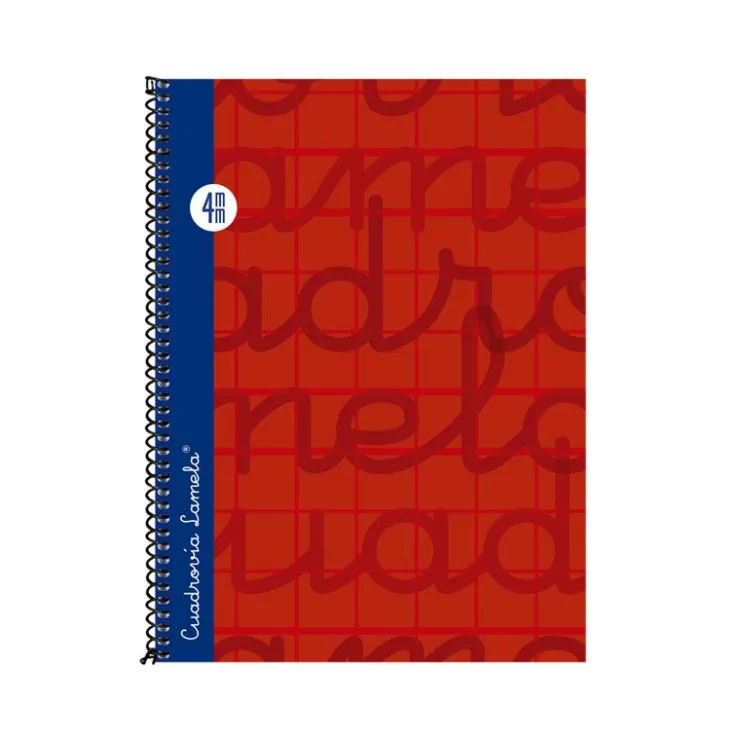 Bloc cuarto cuadrovía 4mm. 80 hojas tapa extra dura roja<Lamela Hot