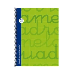 Bloc cuarto cuadrovía 3mm. 80 hojas tapa extra dura verde<Lamela