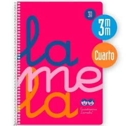 Bloc cuarto cuadrovía 3mm. 80 hojas tapa polipropileno rosa flúor<Lamela Outlet