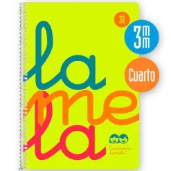 Bloc cuarto cuadrovía 3mm. 80 hojas tapa de polipropileno amarillo flúor<Lamela Best