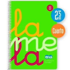 Bloc cuarto cuadrovía 2,5mm. 80 hojas verde flúor<Lamela Online