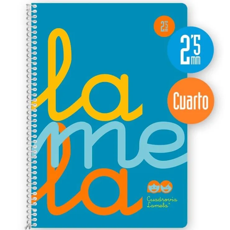 Bloc cuarto cuadrovía 2,5mm. 80 hojas tapa polipropileno flúor azul<Lamela Best
