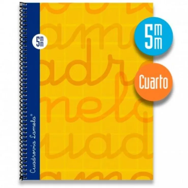 Bloc cuarto cuadrovía 5mm. 80 hojas tapa extra dura naranja<Lamela New