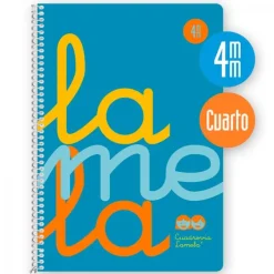 Bloc cuarto cuadrovía 4mm. 80 hojas tapa polipropileno azul flúor<Lamela Clearance