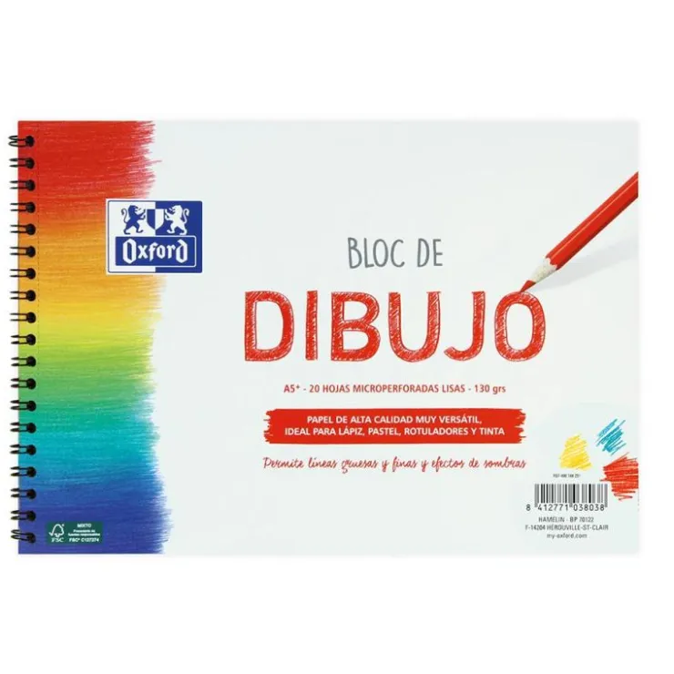 Bloc de dibujo A5 liso 20 hojas 130gr.<Oxford
