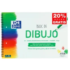 Bloc de dibujo A4 plus con recuadro 2 taladros 20 hojas 130gr.<Oxford Best