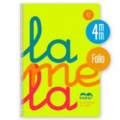 Bloc folio cuadrovía 4mm. 80 hojas tapa polipropileno amarillo flúor<Lamela Discount