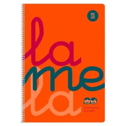 Bloc folio cuadrovía 3mm. 80 hojas tapa polipropileno naranja flúor<Lamela Online