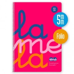 Bloc folio cuadrovía 5mm. 80 hojas tapa polipropileno rosa flúor<Lamela Clearance
