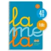 Bloc folio cuadrovía 4mm. 80 hojas tapa polipropileno azul flúor<Lamela Best