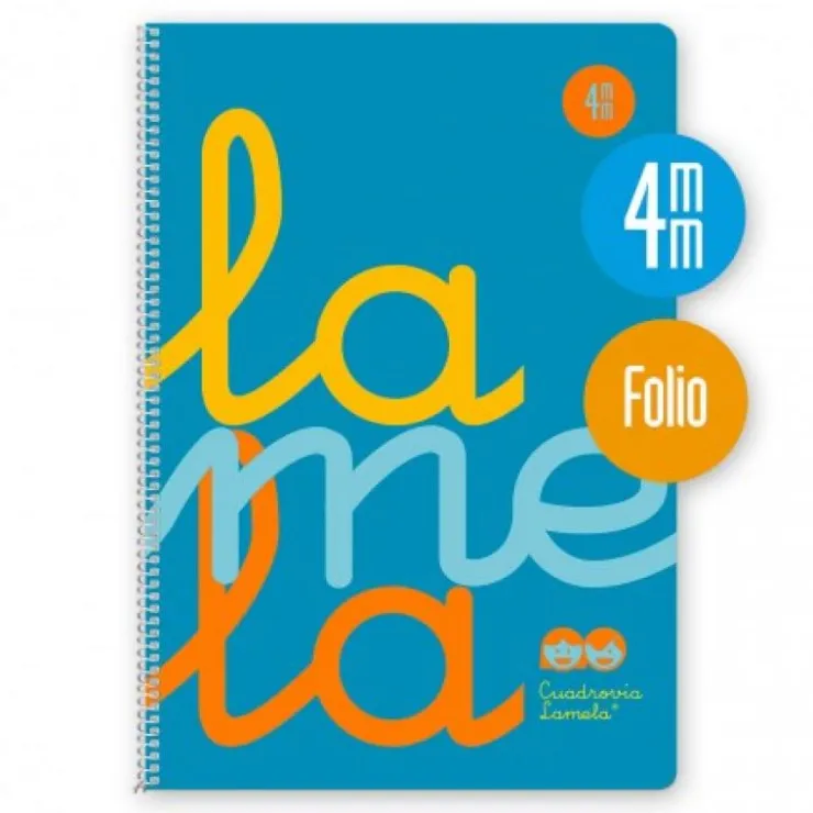 Bloc folio cuadrovía 4mm. 80 hojas tapa polipropileno azul flúor<Lamela Best