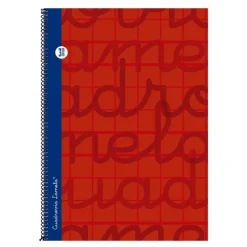 Bloc folio cuadrovía 3mm 80 hojas tapa extra dura rojo<Lamela Sale