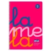 Bloc folio cuadrovía 2,5mm. 80 hojas tapa de polipropileno rosa flúor<Lamela