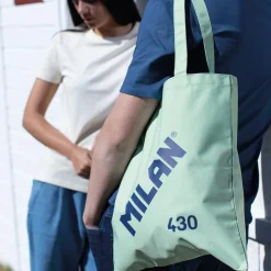 Bolsa de tela tote bag color verde serie 1918<Milan