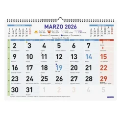 Calendario pared color mixto L 2026<Finocam Online