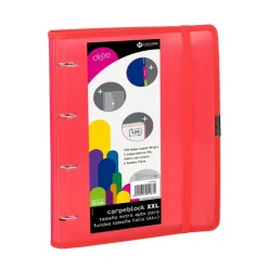 Carpebloc folio rojo 4 anillas 35mm. PP Dune XXL con recambio<Carchivo Online
