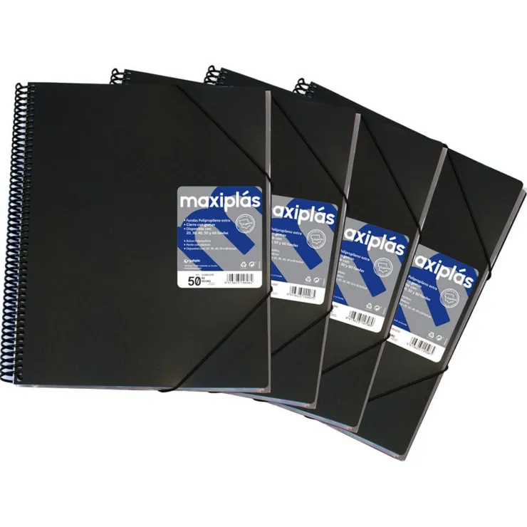 Carpeta A4 40 fundas color negro opaco Maxiplás<Grafoplas Clearance