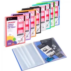 Carpeta A4 con 40 fundas Archivex PP colores surtidos<Carchivo Discount