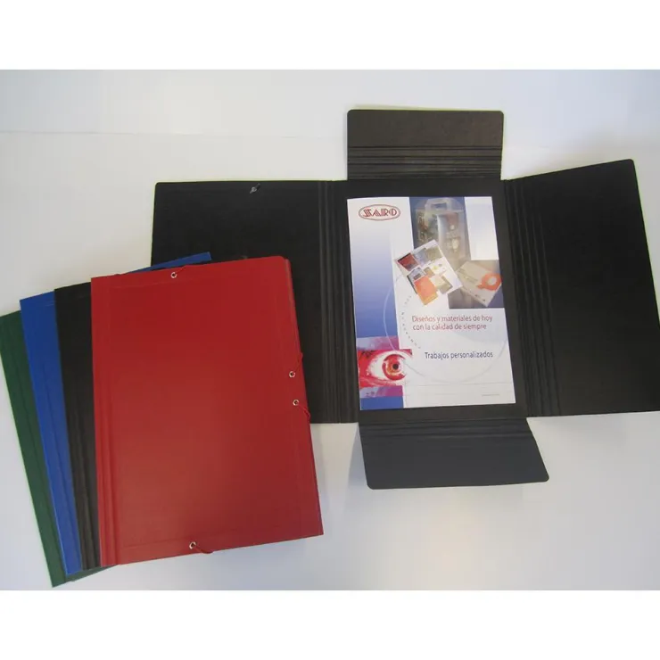 Carpeta folio 3 solapas negro cartón extra fuerte mate<Saro Sale