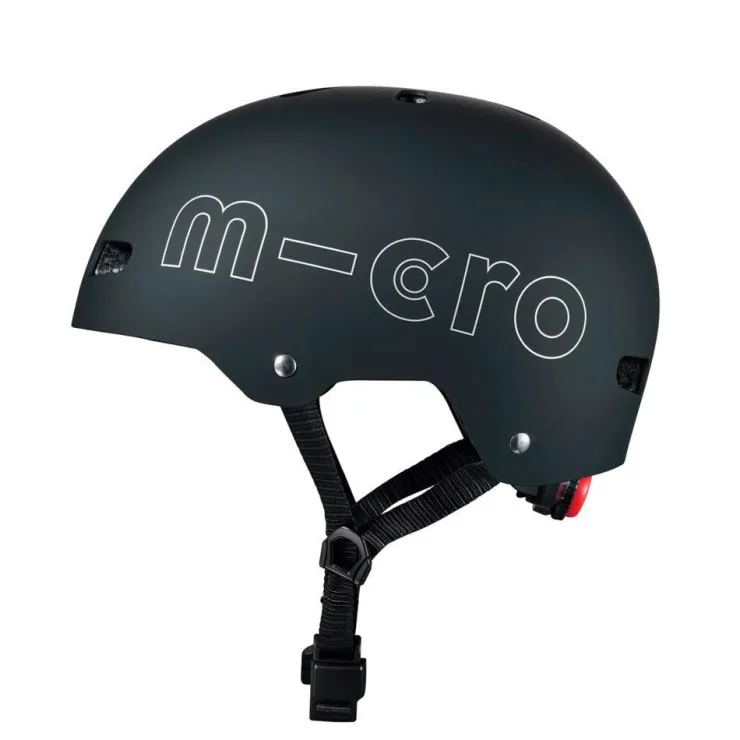 Casco negro talla M luz Led<Micro Discount