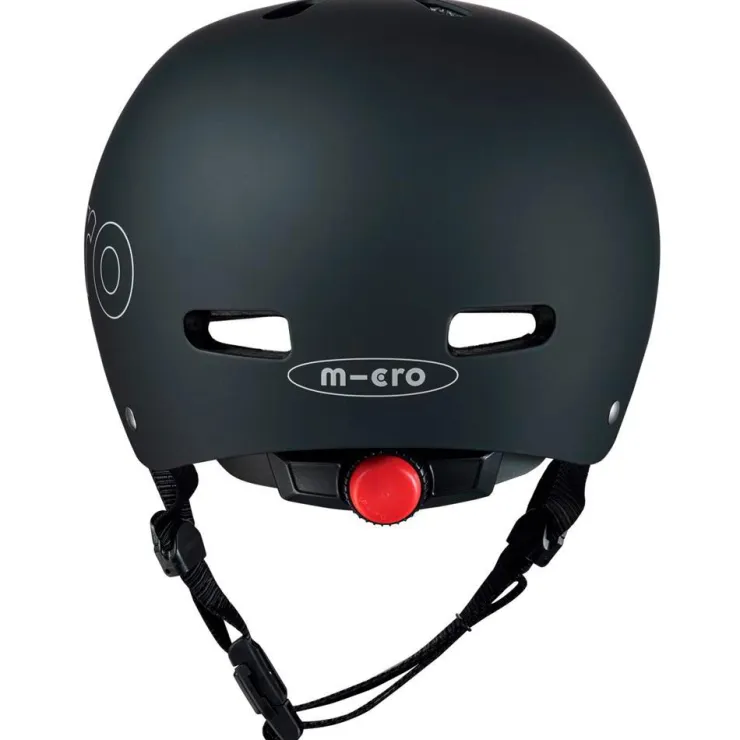 Casco negro talla M luz Led<Micro Discount