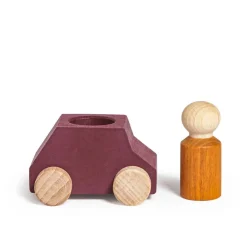 Coche madera morado Lubu con figura naranja<Lubulona Outlet