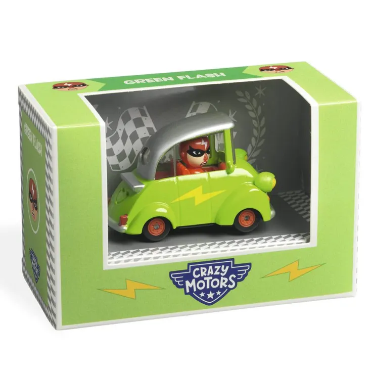 Coche metal Green Flash Crazy Motors escala 1:43<Djeco Outlet