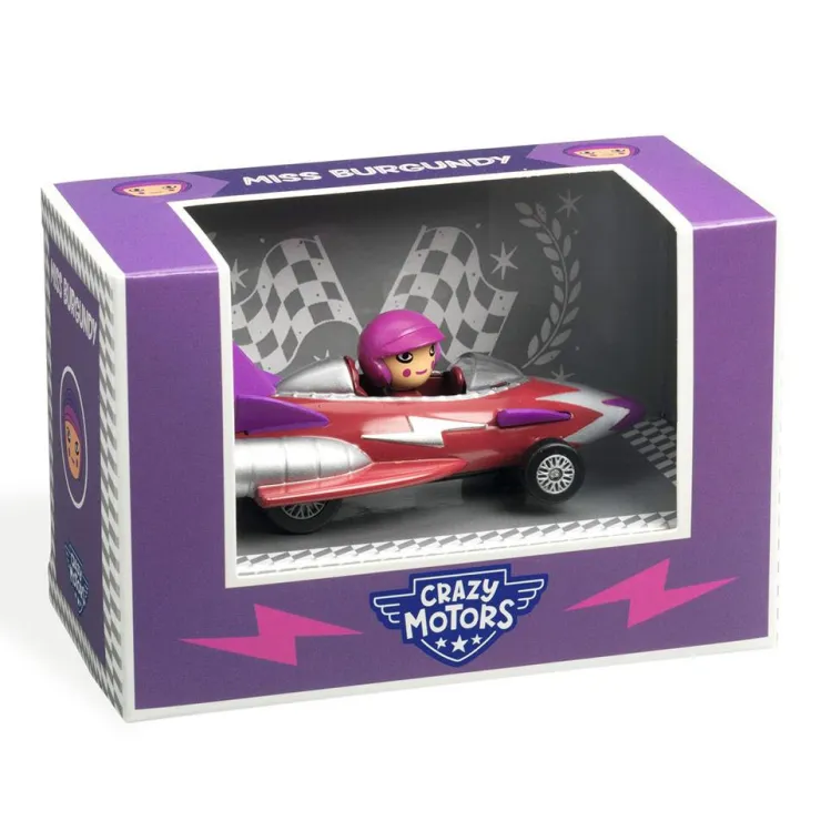 Coche metal Miss Burgundy Crazy Motors escala 1:43<Djeco Best
