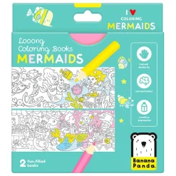 Colorea y aprende con sirenas, cuadernos para colorear extra largos<Banana Panda