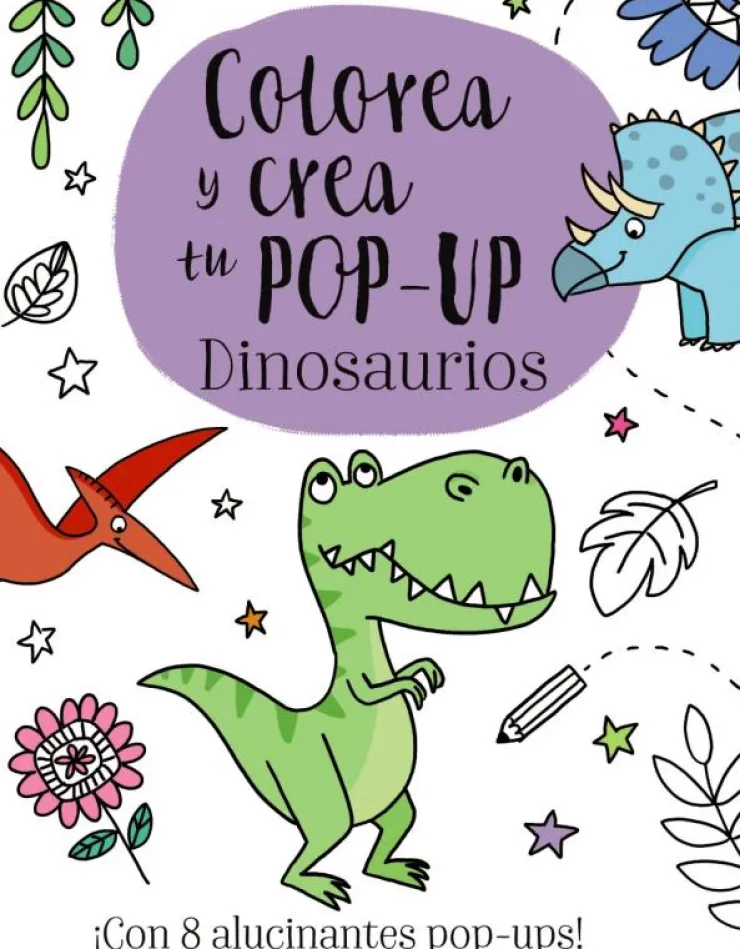 Colorea y crea tu Pop-up. Dinosaurios< Sale