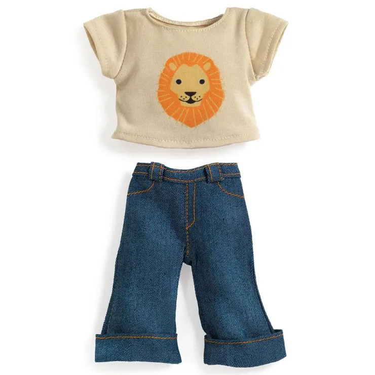 Conjunto camiseta león y pantalón vaquero 32cm<Djeco Best