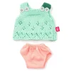 Conjunto vestido verde con pelele rosa 21cm<Miniland