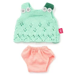 Conjunto vestido verde con pelele rosa 21cm<Miniland