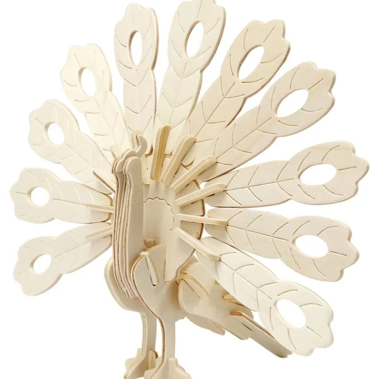 Construcción de madera para ensamblar pavo real 3D<Creativ Company Best