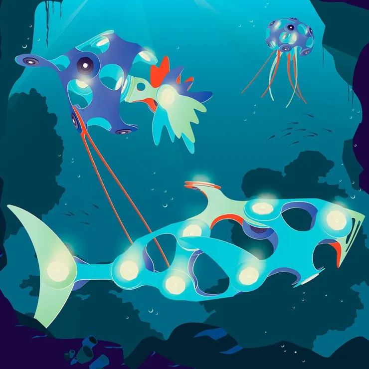 Construcción magnética Ocean creatures 24 piezas<Clixo New