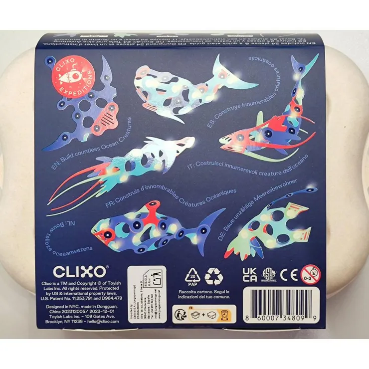 Construcción magnética Ocean creatures 24 piezas<Clixo New