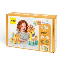 Construcción Stix 60 piezas madera y silicona<Oppi Online