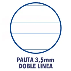 Cuaderno A5 pauta 3,5cm 48hojas tapa plástico<Oxford Online