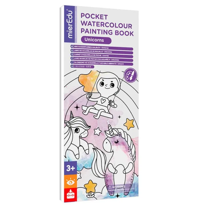 Cuaderno pocket acuarelas unicornios fantasía<Mieredu Hot