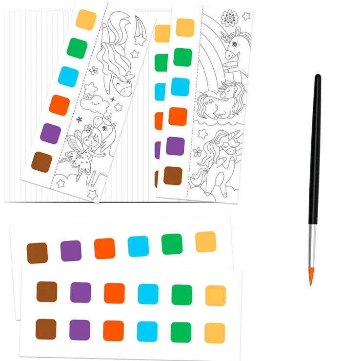 Cuaderno pocket acuarelas unicornios fantasía<Mieredu Hot